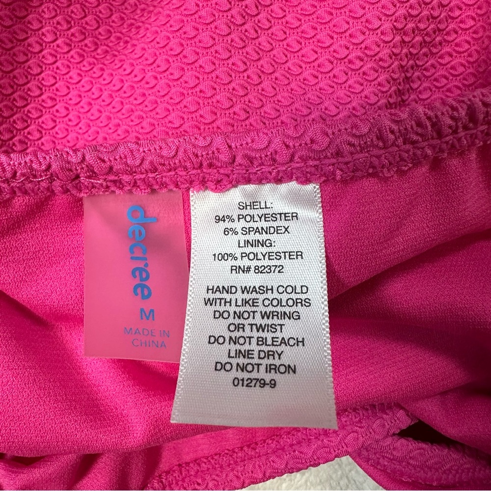 Decree Pink Tropical Getaway Vacation Cut Out Super Cheeky One Piece Swimsuit - Picture 7 of 9
